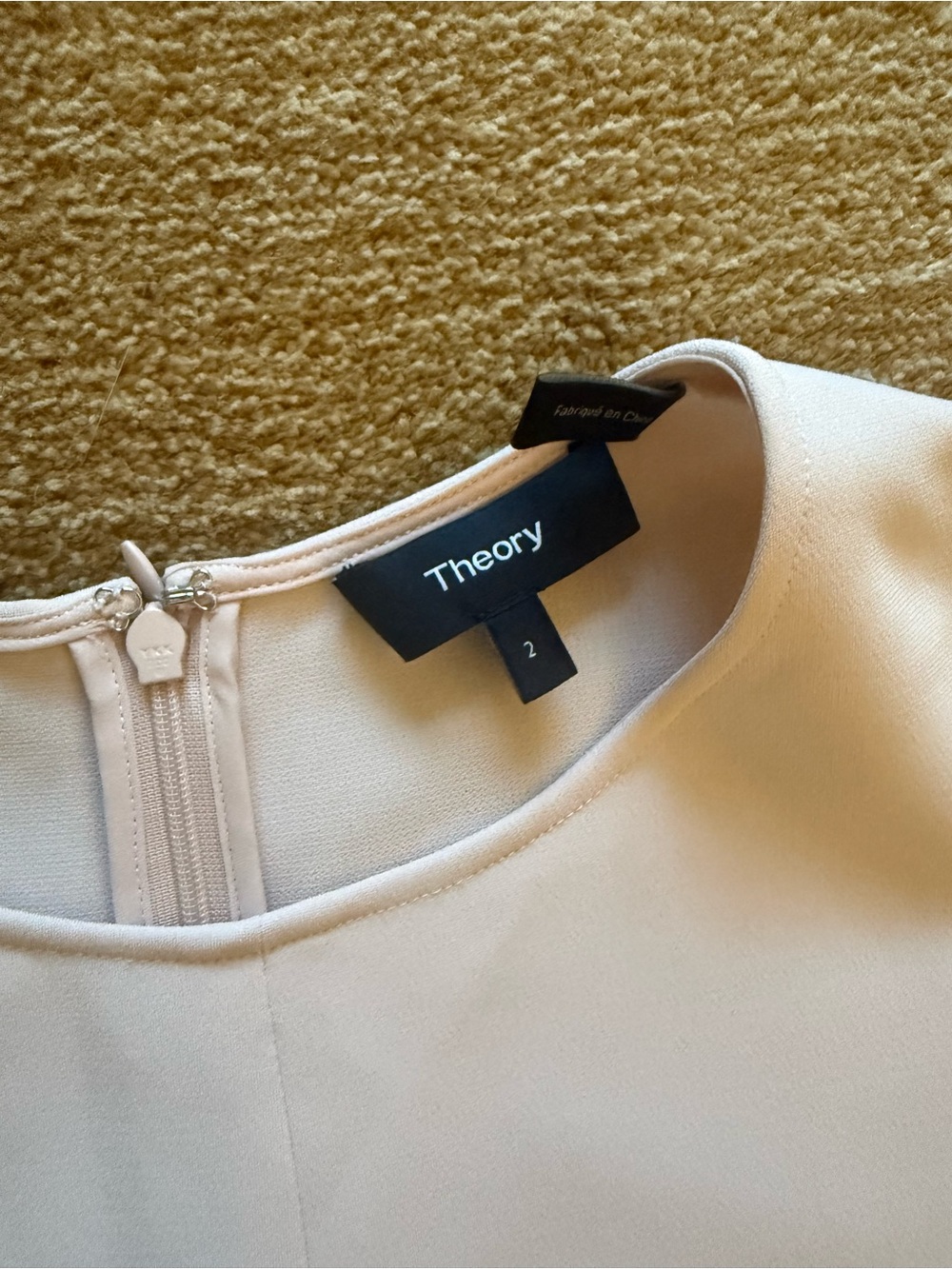 Theory Pale Blush Short-Sleeve A-Line Dress - Picture 3 of 4